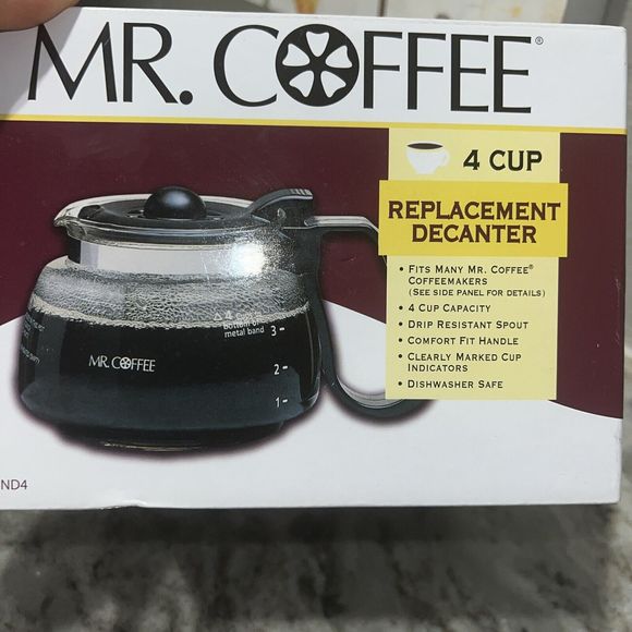 Mr. Coffee Kitchen Mr Coffee Glass Replacement Decanter Carafe Nl Dr Cg 4cup Series New